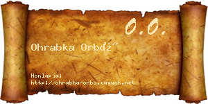 Ohrabka Orbó névjegykártya
